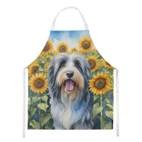 In Sunflowers Apron (Dog Breed: Bearded Collie 6020, size: large)