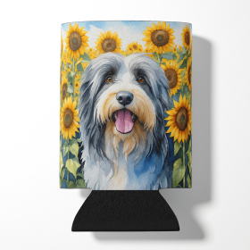 In Sunflowers Can or Bottle Hugger (Dog Breed: Bearded Collie 6020, size: Can Hugger)
