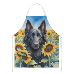 In Sunflowers Apron (Dog Breed: Belgian Sheepdog 6023, size: large)