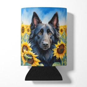 In Sunflowers Can or Bottle Hugger (Dog Breed: Belgian Sheepdog 6023, size: Can Hugger)