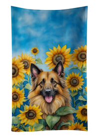 In Sunflowers Kitchen Towel (Dog Breed: Belgian Tervuren 6024, size: 25Hx15W)