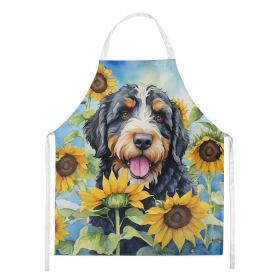 In Sunflowers Apron (Dog Breed: Bernedoodle 6025, size: large)