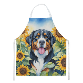 In Sunflowers Apron (Dog Breed: Bernese Mountain Dog 6026, size: large)