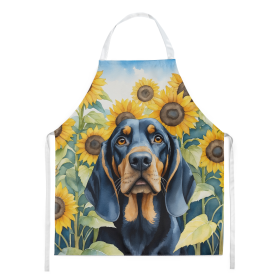 In Sunflowers Apron (Dog Breed: Black and Tan Coonhound 6028, size: large)