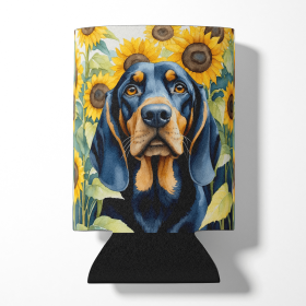 In Sunflowers Can or Bottle Hugger (Dog Breed: Black and Tan Coonhound 6028, size: Can Hugger)