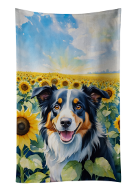 In Sunflowers Kitchen Towel (Dog Breed: Border Collie 6032, size: 25Hx15W)