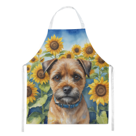 In Sunflowers Apron (Dog Breed: Border Terrier 6033, size: large)