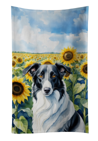 In Sunflowers Kitchen Towel (Dog Breed: Borzoi 6034, size: 25Hx15W)