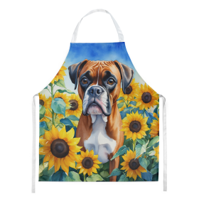 In Sunflowers Apron (Dog Breed: Boxer 6037, size: large)