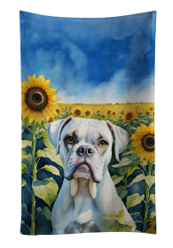 In Sunflowers Kitchen Towel (Dog Breed: Boxer 6038, size: 25Hx15W)