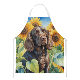 In Sunflowers Apron (Dog Breed: Boykin Spaniel 6039, size: large)