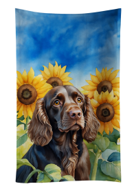 In Sunflowers Kitchen Towel (Dog Breed: Boykin Spaniel 6039, size: 25Hx15W)