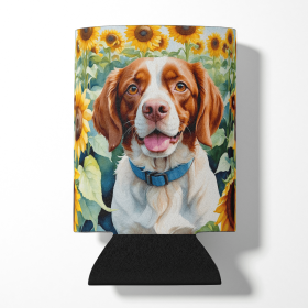 In Sunflowers Can or Bottle Hugger (Dog Breed: Brittany Spaniel 6040, size: Can Hugger)