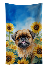 In Sunflowers Kitchen Towel (Dog Breed: Brussels Griffon 6041, size: 25Hx15W)