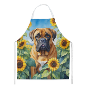 In Sunflowers Apron (Dog Breed: Bullmastiff 6042, size: large)
