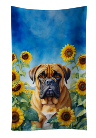 In Sunflowers Kitchen Towel (Dog Breed: Bullmastiff 6042, size: 25Hx15W)