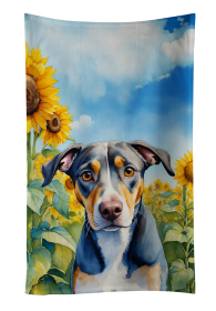 In Sunflowers Kitchen Towel (Dog Breed: Catahoula 6046, size: 25Hx15W)