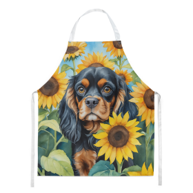 In Sunflowers Apron (Dog Breed: Cavalier Spaniel 6048, size: large)