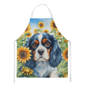 In Sunflowers Apron (Dog Breed: Cavalier Spaniel 6049, size: large)