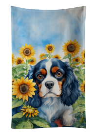 In Sunflowers Kitchen Towel (Dog Breed: Cavalier Spaniel 6049, size: 25Hx15W)