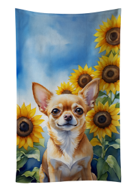 In Sunflowers Kitchen Towel (Dog Breed: Chihuahua 6051, size: 25Hx15W)