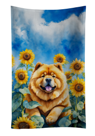 In Sunflowers Kitchen Towel (Dog Breed: Chow Chow 6055, size: 25Hx15W)