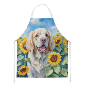 In Sunflowers Apron (Dog Breed: Clumber Spaniel 6056, size: large)