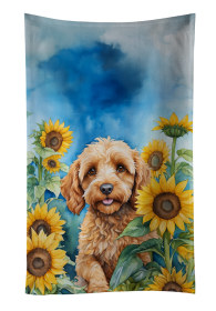 In Sunflowers Kitchen Towel (Dog Breed: Cockapoo 6057, size: 25Hx15W)