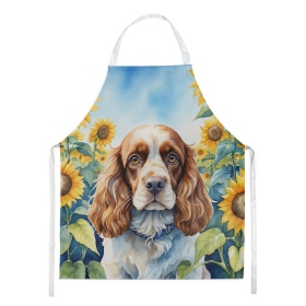 In Sunflowers Apron (Dog Breed: Cocker Spaniel 6058, size: large)