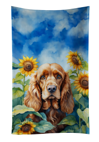 In Sunflowers Kitchen Towel (Dog Breed: Cocker Spaniel 6059, size: 25Hx15W)