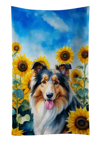 In Sunflowers Kitchen Towel (Dog Breed: Collie 6061, size: 25Hx15W)