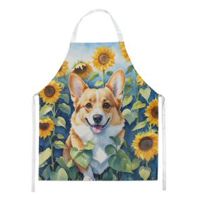 In Sunflowers Apron (Dog Breed: Corgi 6062, size: large)