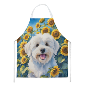 In Sunflowers Apron (Dog Breed: Coton de Tulear 6063, size: large)