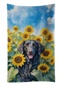 In Sunflowers Kitchen Towel (Dog Breed: Curly-Coated Retriever 6064, size: 25Hx15W)