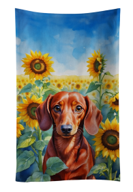 In Sunflowers Kitchen Towel (Dog Breed: Dachshund 6065, size: 25Hx15W)