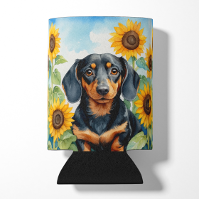 In Sunflowers Can or Bottle Hugger (Dog Breed: Dachshund 6066, size: Can Hugger)