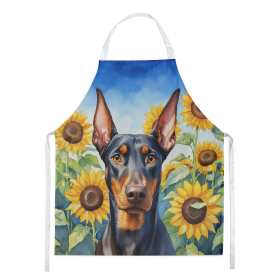 In Sunflowers Apron (Dog Breed: Doberman Pinscher 6068, size: large)