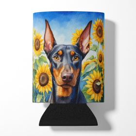 In Sunflowers Can or Bottle Hugger (Dog Breed: Doberman Pinscher 6068, size: Can Hugger)