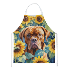 In Sunflowers Apron (Dog Breed: Dogue de Bordeaux 6069, size: large)