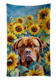 In Sunflowers Kitchen Towel (Dog Breed: Dogue de Bordeaux 6069, size: 25Hx15W)