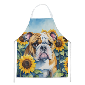 In Sunflowers Apron (Dog Breed: English Bulldog 6072, size: large)
