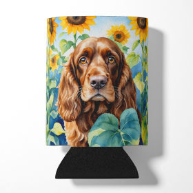 In Sunflowers Can or Bottle Hugger (Dog Breed: English Cocker Spaniel 6073, size: Can Hugger)