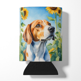 In Sunflowers Can or Bottle Hugger (Dog Breed: English Foxhound 6074, size: Can Hugger)