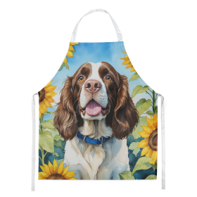 In Sunflowers Apron (Dog Breed: English Springer Spaniel 6076, size: large)