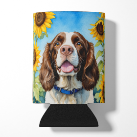 In Sunflowers Can or Bottle Hugger (Dog Breed: English Springer Spaniel 6076, size: Can Hugger)