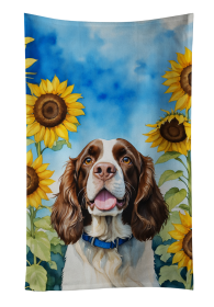 In Sunflowers Kitchen Towel (Dog Breed: English Springer Spaniel 6076, size: 25Hx15W)