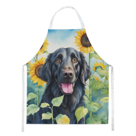 In Sunflowers Apron (Dog Breed: Flat-Coated Retriever 6078, size: large)