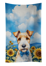 In Sunflowers Kitchen Towel (Dog Breed: Fox Terrier 6079, size: 25Hx15W)