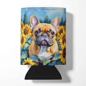 In Sunflowers Can or Bottle Hugger (Dog Breed: French Bulldog 6080, size: Can Hugger)