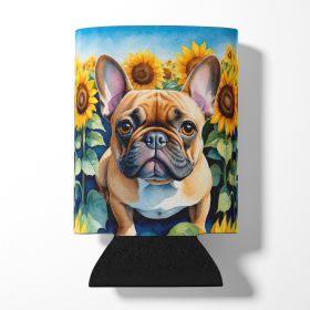 In Sunflowers Can or Bottle Hugger (Dog Breed: French Bulldog 6081, size: Can Hugger)